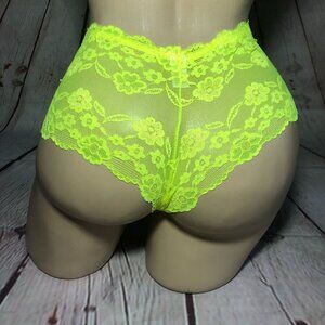 3 Lace Boyshorts neon yllw, Neon orange,‎ orange, Large